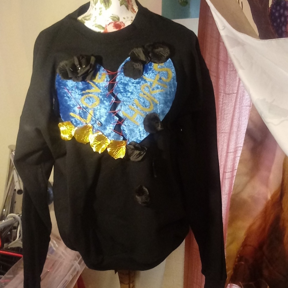 HALLOWEEN Goth Emo Graphic embellished sweatshirt